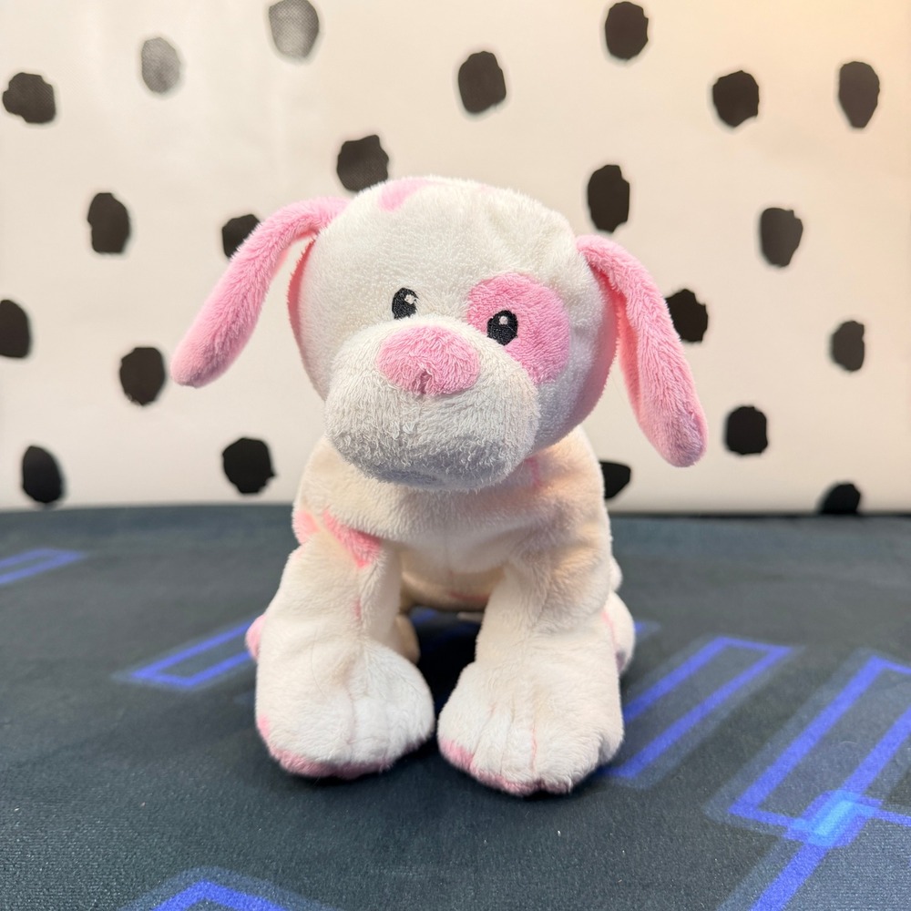 Ty Baby Pups Plush Dog White Pink Spotted Stuffed Animal